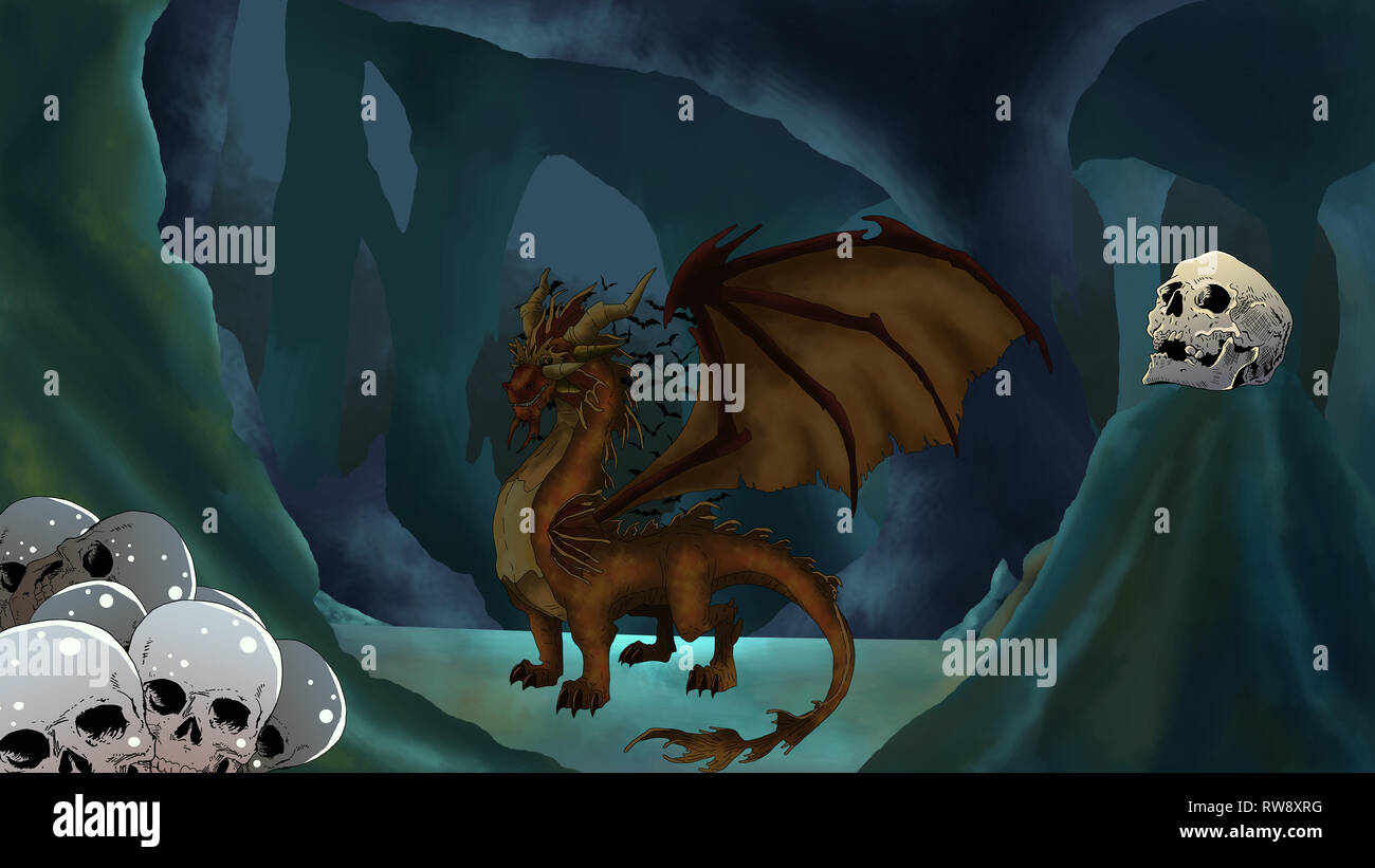 Dragon in grotta Foto Stock