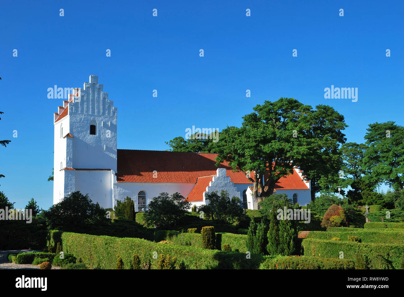Besser chiesa, Samsoe isola, Jutland, Danimarca, Scandinavia, Europa Foto Stock