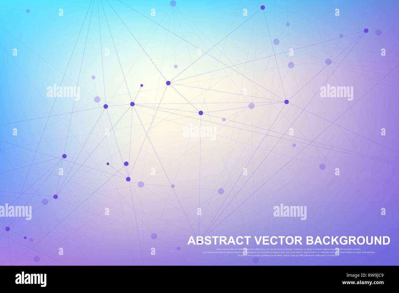 Plesso astratta sfondo con linee collegate e punti. Flusso d'onda. Plexus effetto geometrico di dati di grandi dimensioni con composti. Plesso linee, array minimo Illustrazione Vettoriale