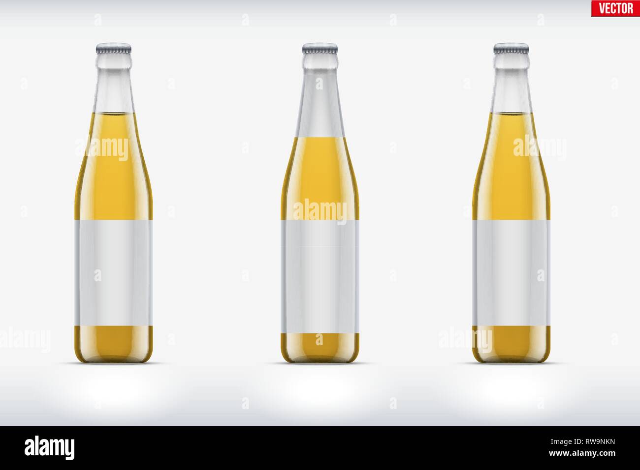 Vetro trasparente set bottiglia mockup Illustrazione Vettoriale