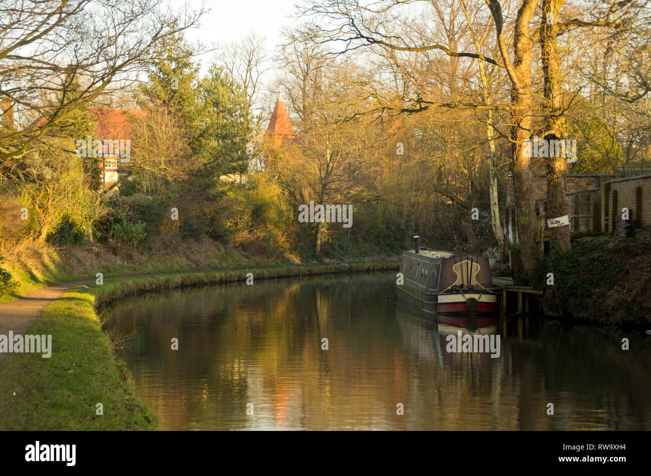 La Bridgewater Canal vicino a Lymm Cheshire Foto Stock