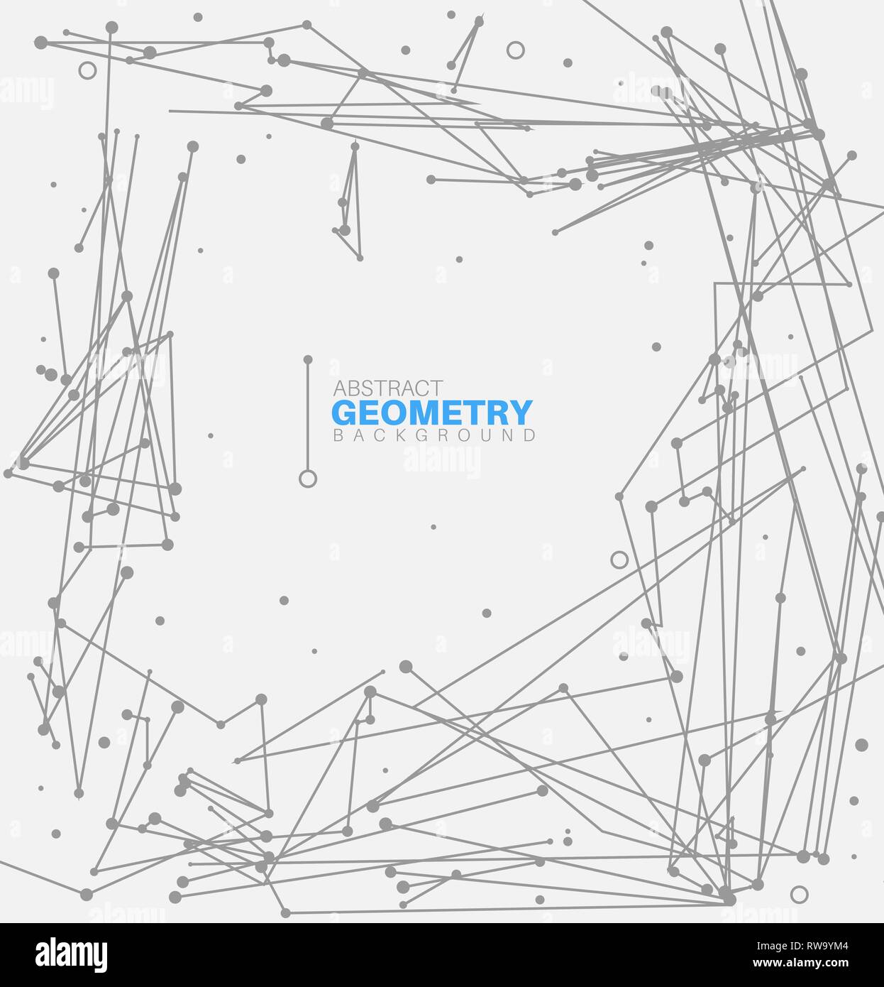 Moderno e minimalistico astratta geometrica sfondo costituito da linee e cerchi Illustrazione Vettoriale