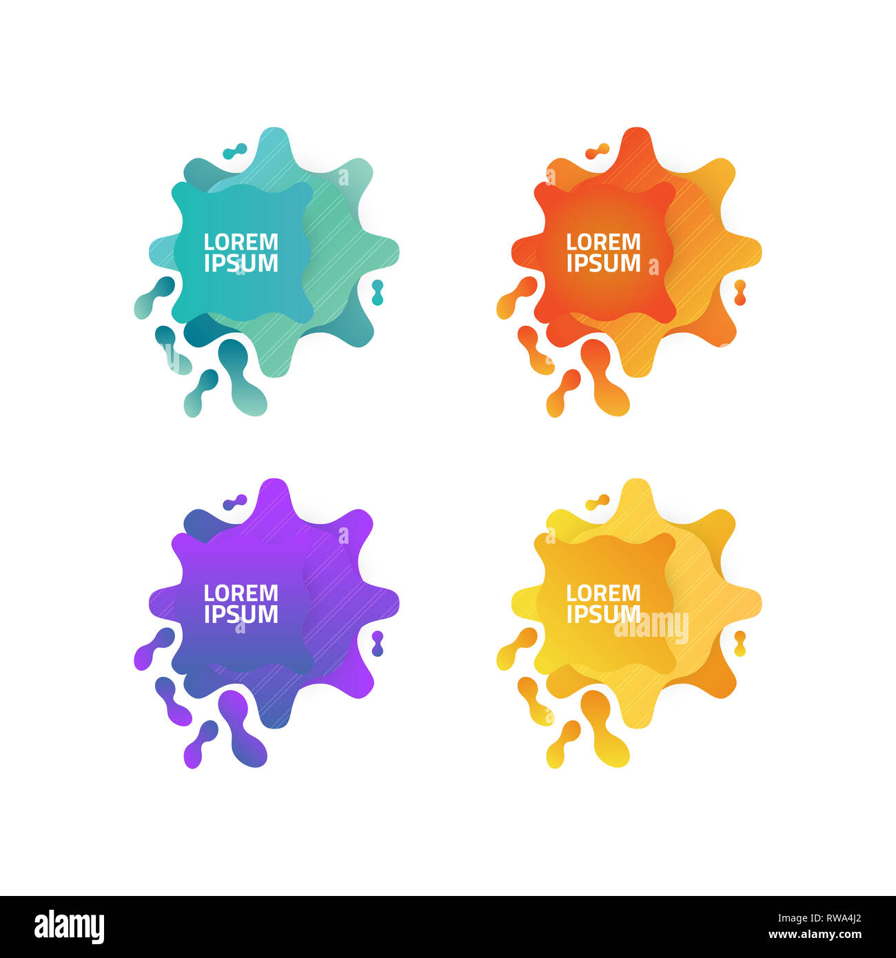 Colore liquido dello sfondo. Fluido elementi a gradiente per ridurre al minimo i banner, poster, sociale post Foto Stock