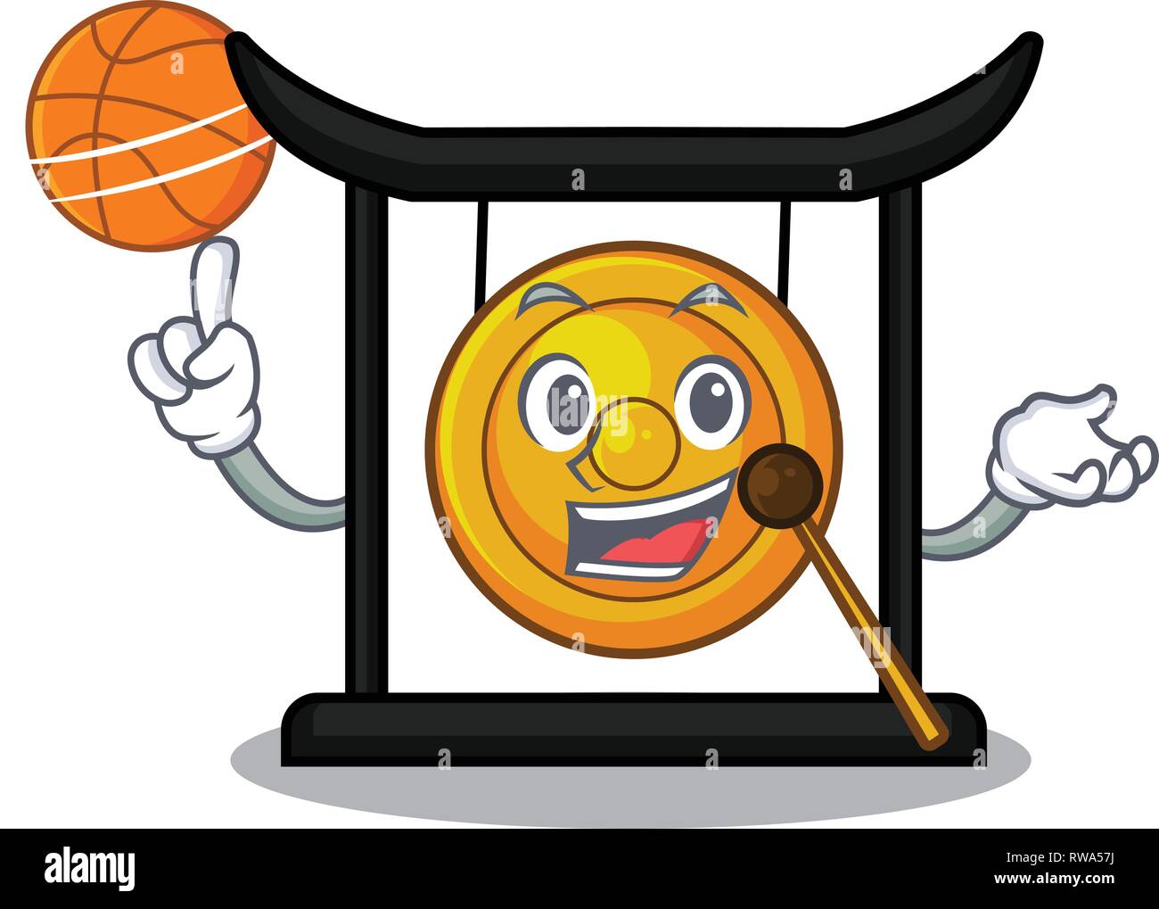 Con basket goldeng gong nella forma dei caratteri Illustrazione Vettoriale