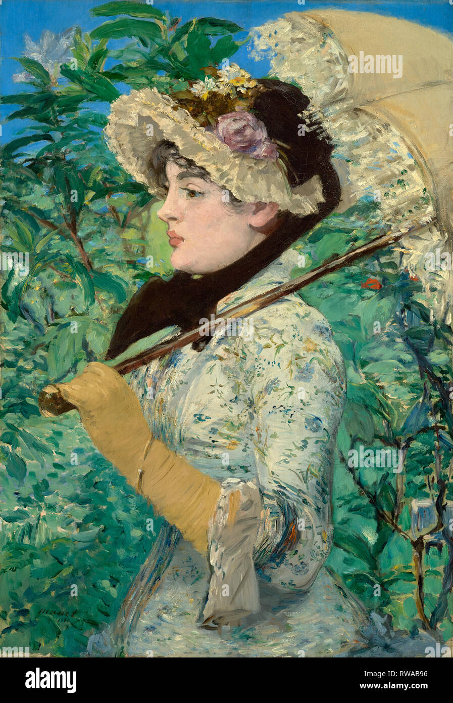 Jeanne (molla); Édouard Manet (francese, 1832 - 1883); Francia; 1881; Olio su tela; 74 × 51,5 cm (29 1/8 × 20 1/4 in.); 2014.62immagine digitale o di cortesia Foto Stock