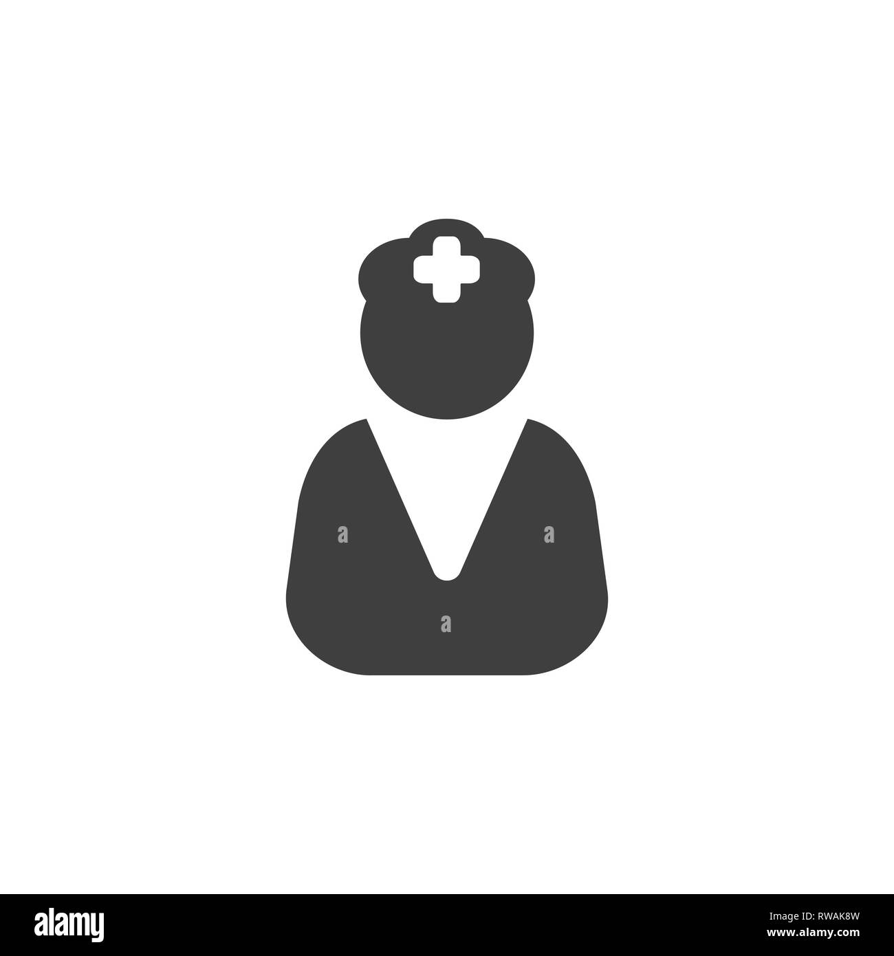 Medico infermiere icona mediche semplice piatto illustrazione. Illustrazione Vettoriale