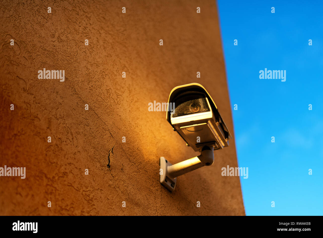 Sicurezza moderna telecamera TVCC con spazio di copia Foto Stock
