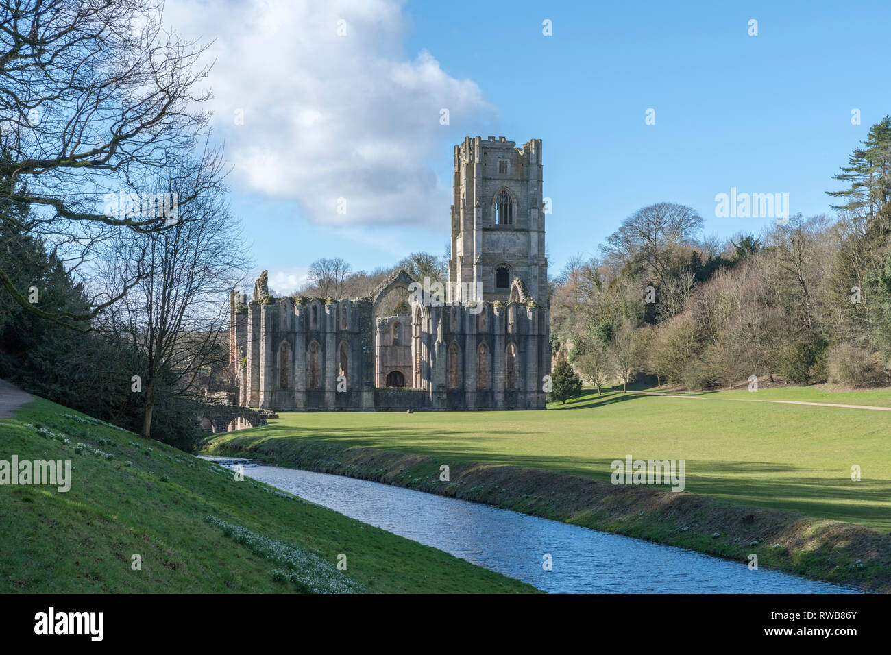 Fountains Abbey, Ripon North Yorkshire Foto Stock