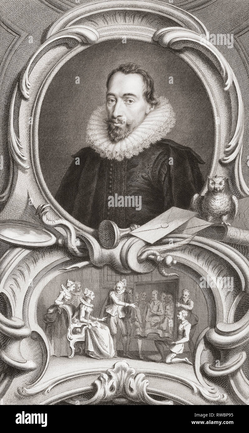 Sir Francis Walsingham, 1532 - 1590. Statista inglese e capo di intelligence per la Regina Elisabetta I. dal 1813 edizione di capi di illustri personalità della Gran Bretagna, inciso dal sig. Houbraken e il sig. Vertue con la loro vita e caratteri. Foto Stock