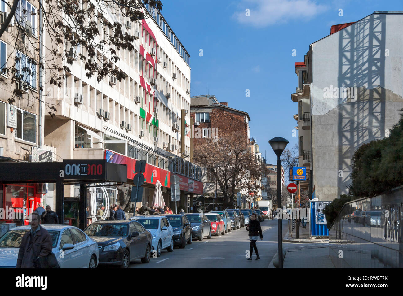 SOFIA, BULGARIA - 21 febbraio 2019: sede del Partito socialista bulgaro al centro della città di Sofia, Bulgaria Foto Stock