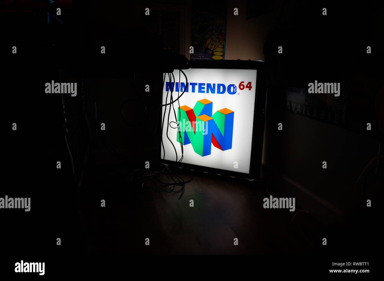 Nintendo 64 logo di luce Foto Stock