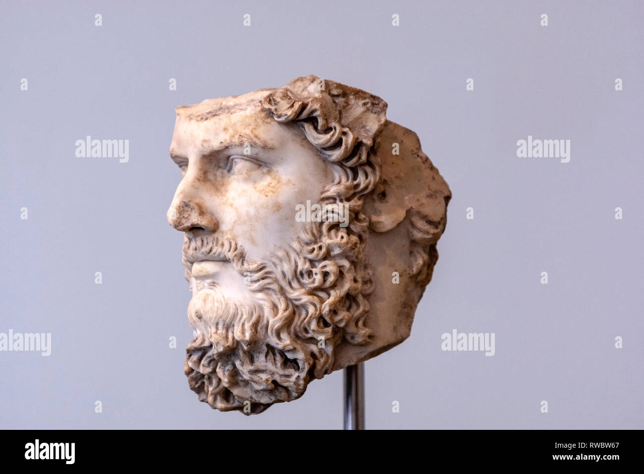 Ritratto in marmo del co-imperatore Lucius Verus, Ritratti romani: sculture in pietra, il Metropolitan Museum of Art, Manhattan, New York STATI UNITI D'AMERICA Foto Stock