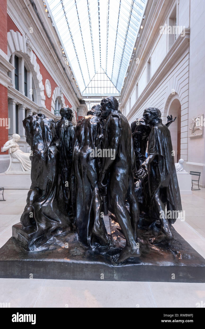 I Borghesi di Calais, da Auguste Rodin, scultura in bronzo, il Metropolitan Museum of Art, Manhattan, New York STATI UNITI D'AMERICA Foto Stock