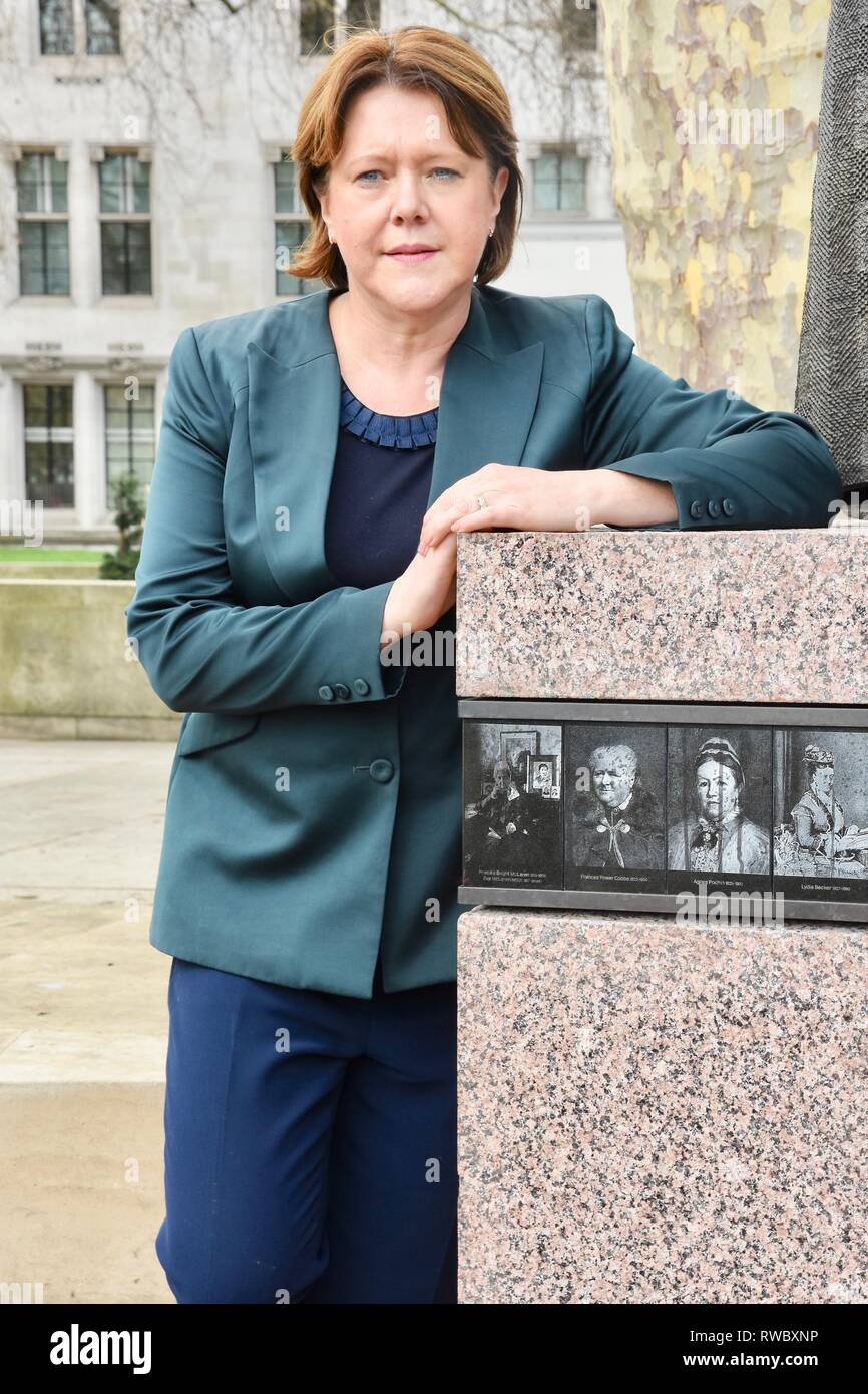 La piazza del Parlamento, Londra, Regno Unito. 5 Mar 2019. Maria Miller MP.molestie sul posto di lavoro giorno di azione.La piazza del Parlamento, London.UK Credit: Michael melia/Alamy Live News Foto Stock