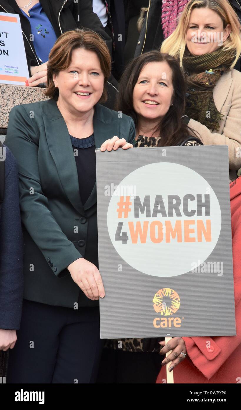 La piazza del Parlamento, Londra, Regno Unito. 5 Mar 2019. Maria Miller MP.Le molestie sul luogo di lavoro giorno di azione.La piazza del Parlamento, London.UK Credit: Michael melia/Alamy Live News Foto Stock