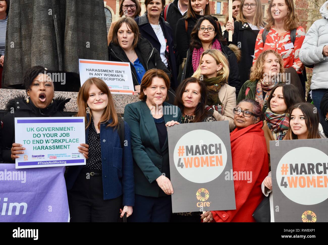 La piazza del Parlamento, Londra, Regno Unito. 5 Mar 2019. Jess Phillips MP, Maria Miller MP.Le molestie sul luogo di lavoro giorno di azione.La piazza del Parlamento, London.UK Credit: Michael melia/Alamy Live News Foto Stock