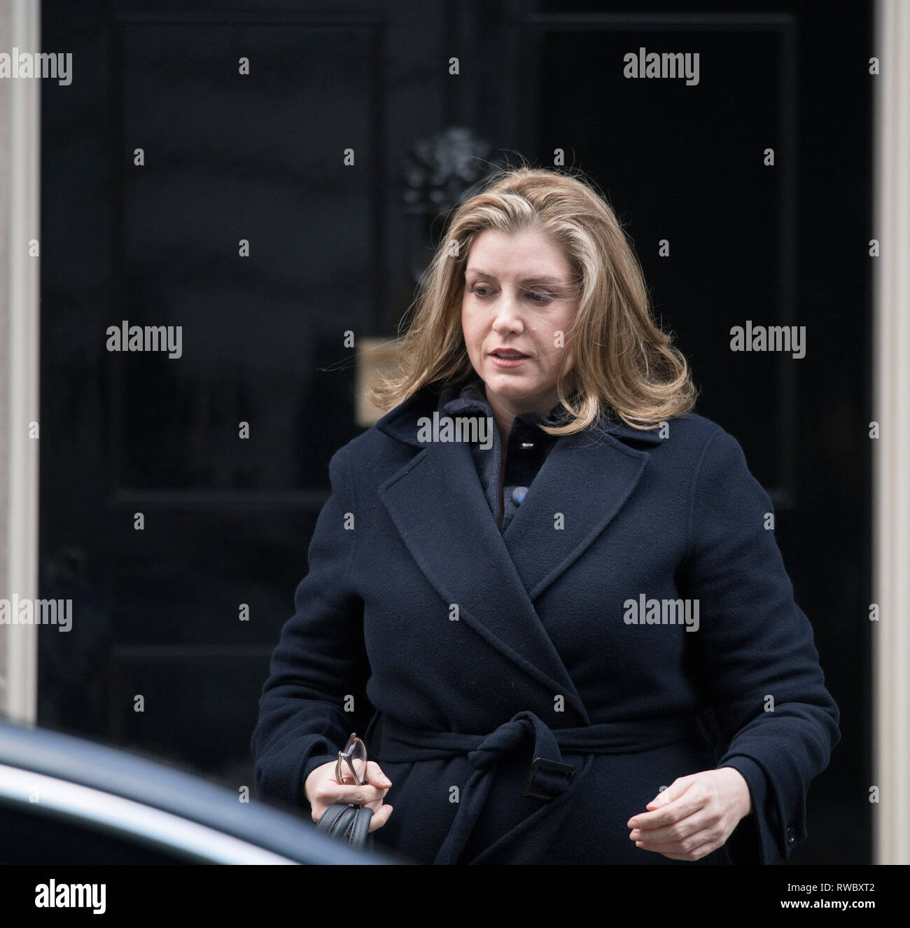A Downing Street, Londra, Regno Unito. Il 5 marzo 2019. I ministri del governo non lascia 10 dopo settimanale di riunione del gabinetto. Penny Mordaunt, Segretario di Stato per lo sviluppo internazionale. Credito: Malcolm Park/Alamy Live News. Foto Stock