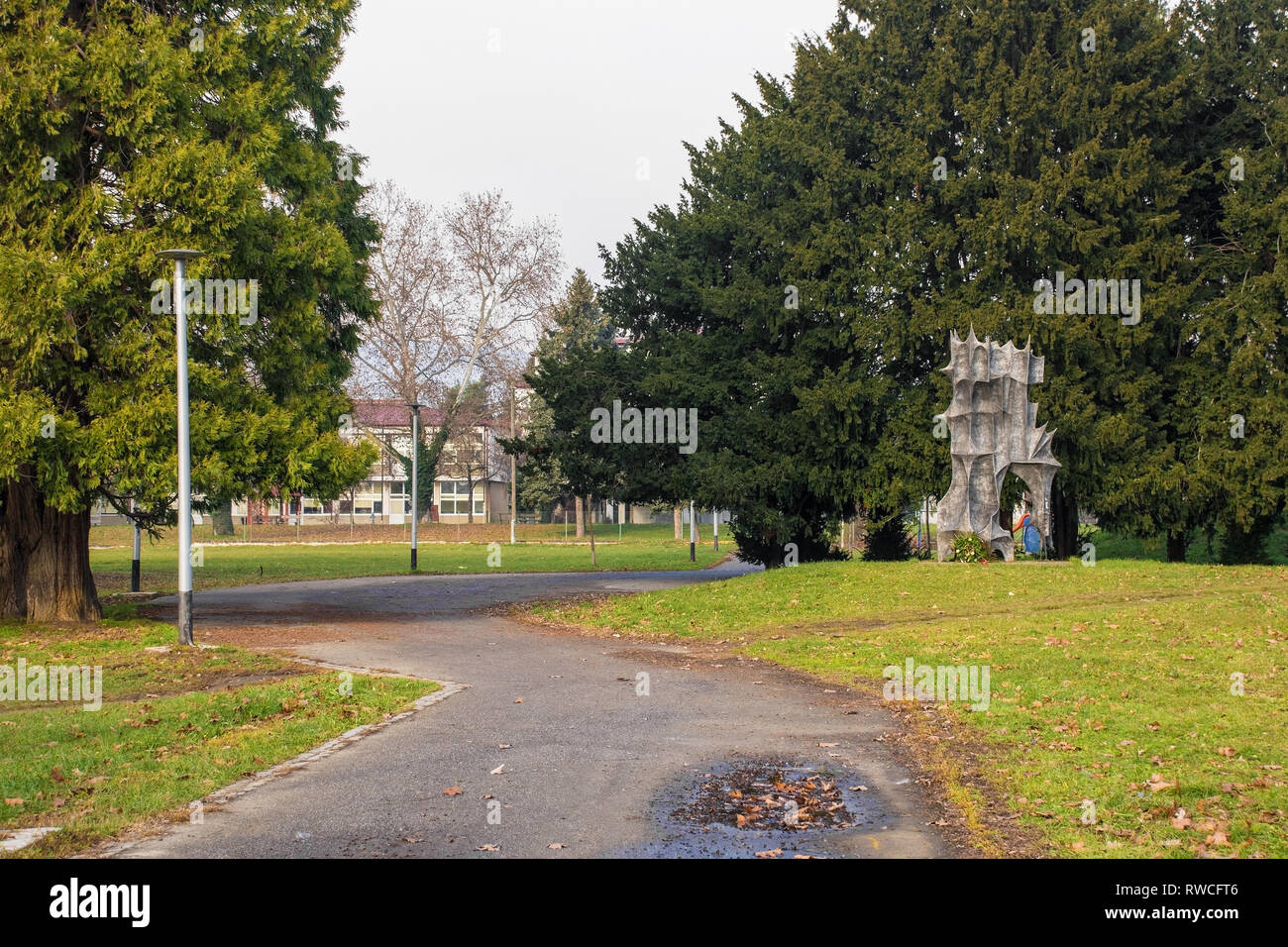 Zagabria, Croazia - 30 dicembre 2018. Una Jugoslavia era memoriale di guerra in un sobborgo della capitale croata Zagabria Foto Stock
