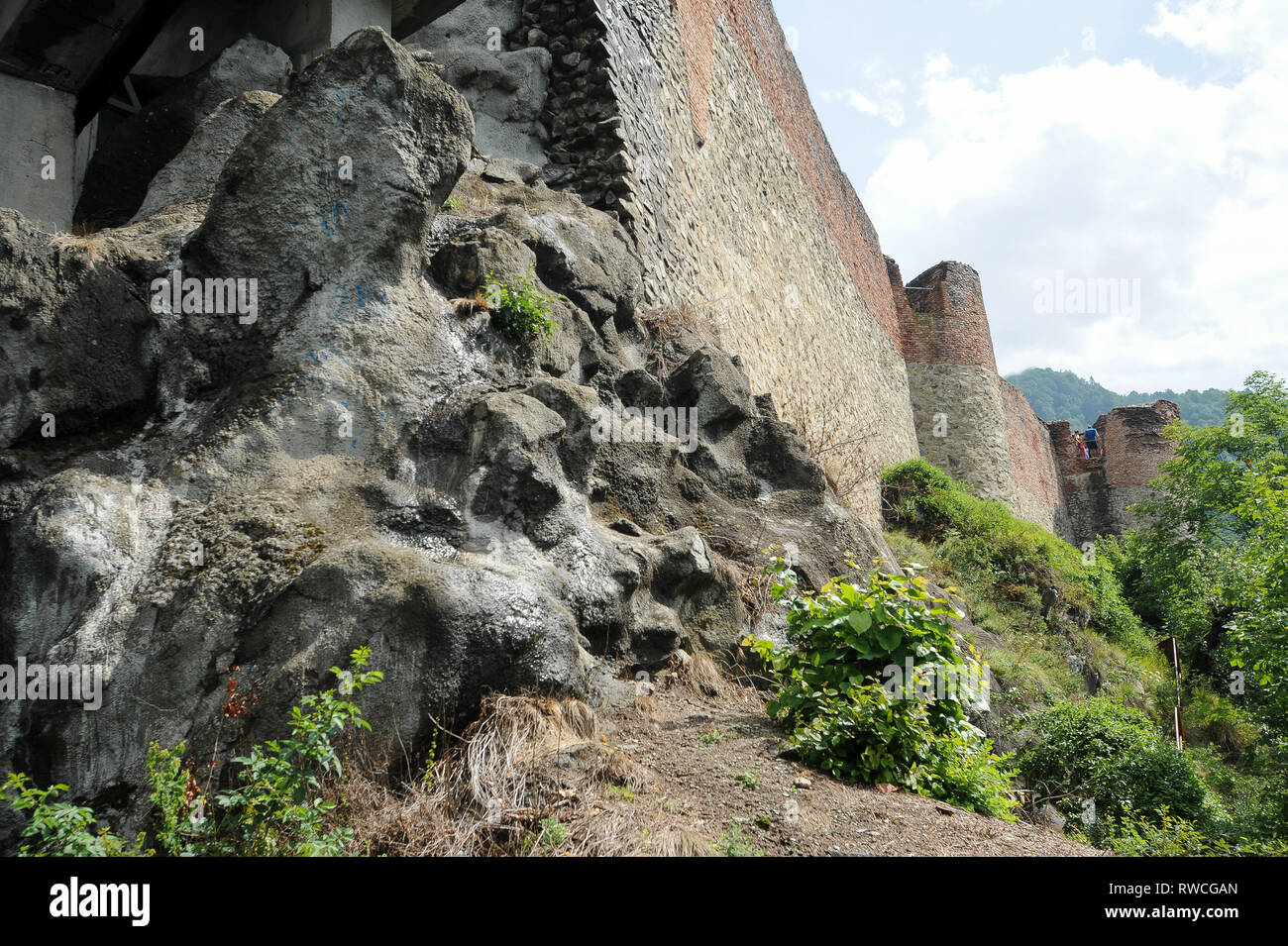 Cetatea gotico Poenari Poenari (castello) in Poenari, Romania. 19 luglio 2009, costruita nel XIII secolo e ricostruita nel XV secolo da Vlad l'Impalatore voivo Foto Stock