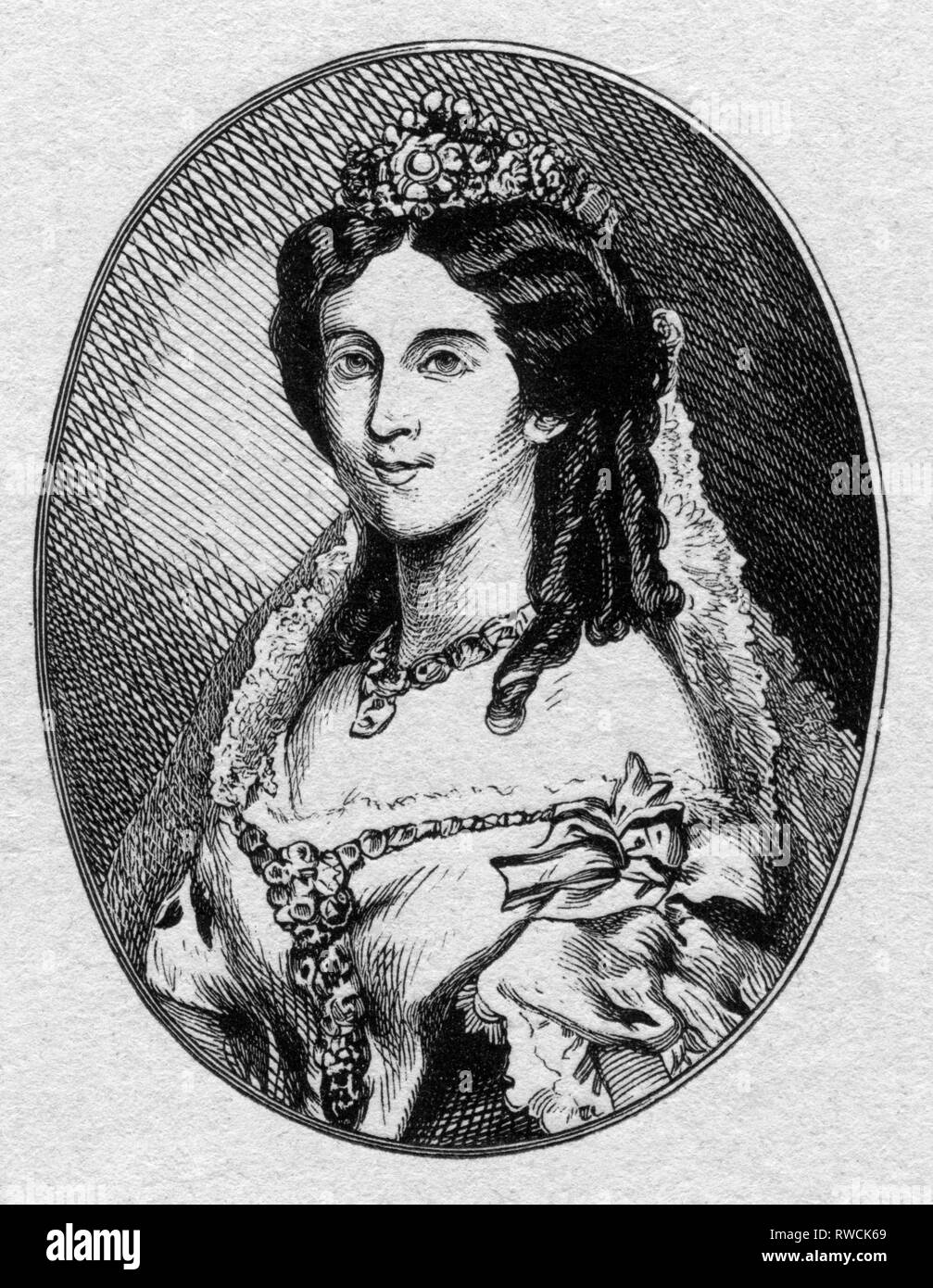 Germania, Augusta, imperatrice di Germania, regina di Prussia, nato come Augusta di Sassonia-weimar-Eisenach, acciaio incisione da circa 1840?, da un libro., artista del diritto d'autore non deve essere cancellata Foto Stock