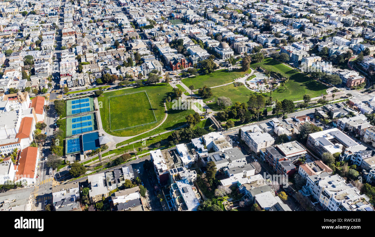 Mission Dolores Park, San Francisco, CA, Stati Uniti d'America Foto Stock