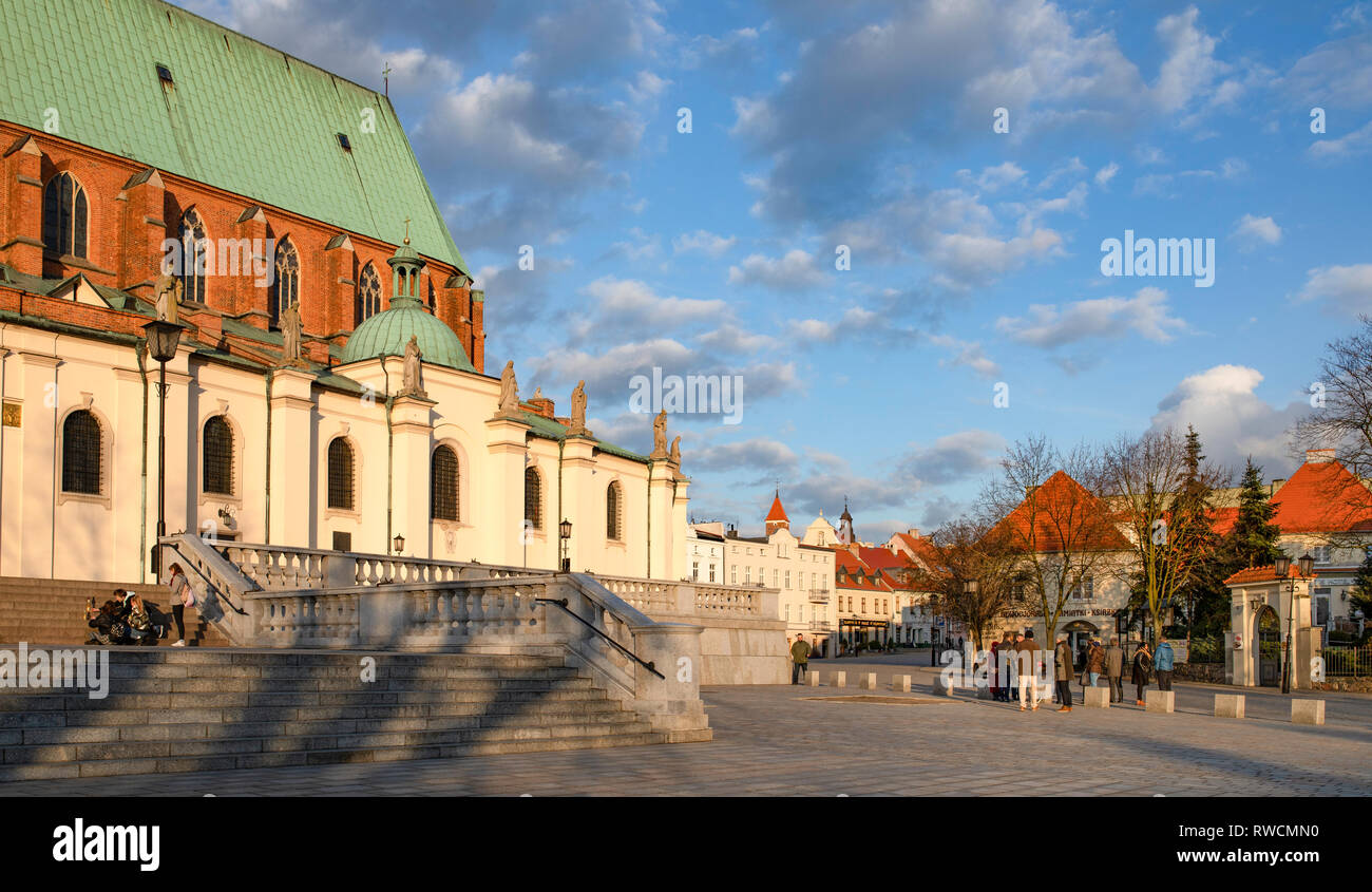 Gniezno - cityscape, vista sulla cattedrale gotica. Architettura medievale in Polonia. Foto Stock