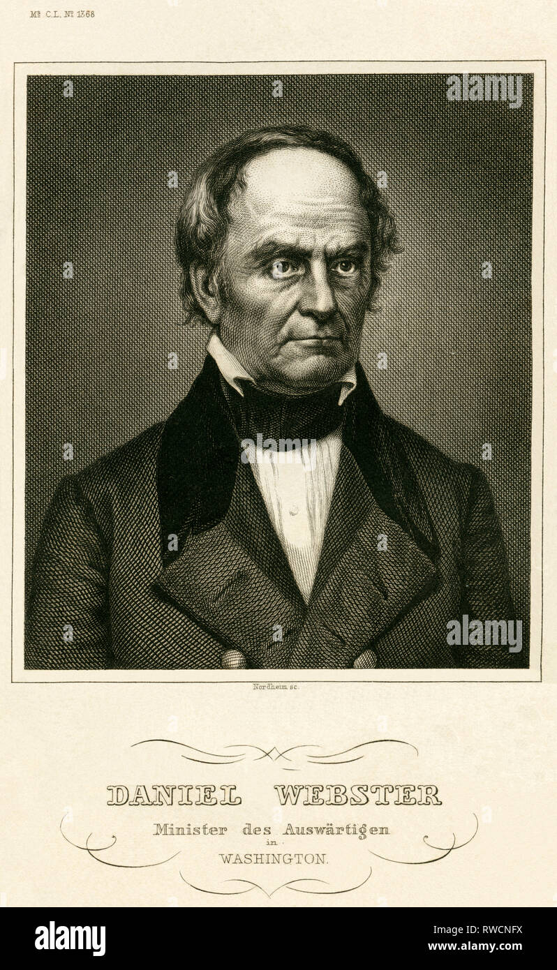 America, Stati Uniti d'America, New Hampshire, Salisbury, Daniel Webster, politico e noi / Segretario di Stato, acciaio incisione di Nordheim, intorno al 1840, illustrazione di un libro., artista del diritto d'autore non deve essere cancellata Foto Stock