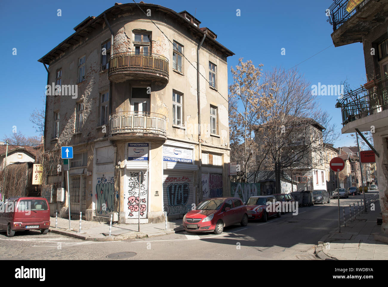 Sofia, Bulgaria - Marzo 04, 2019: Vista di Bacho Kiro Street a Sofia, Bulgaria. Foto scattata su: Marzo 04th, 2019 Foto Stock