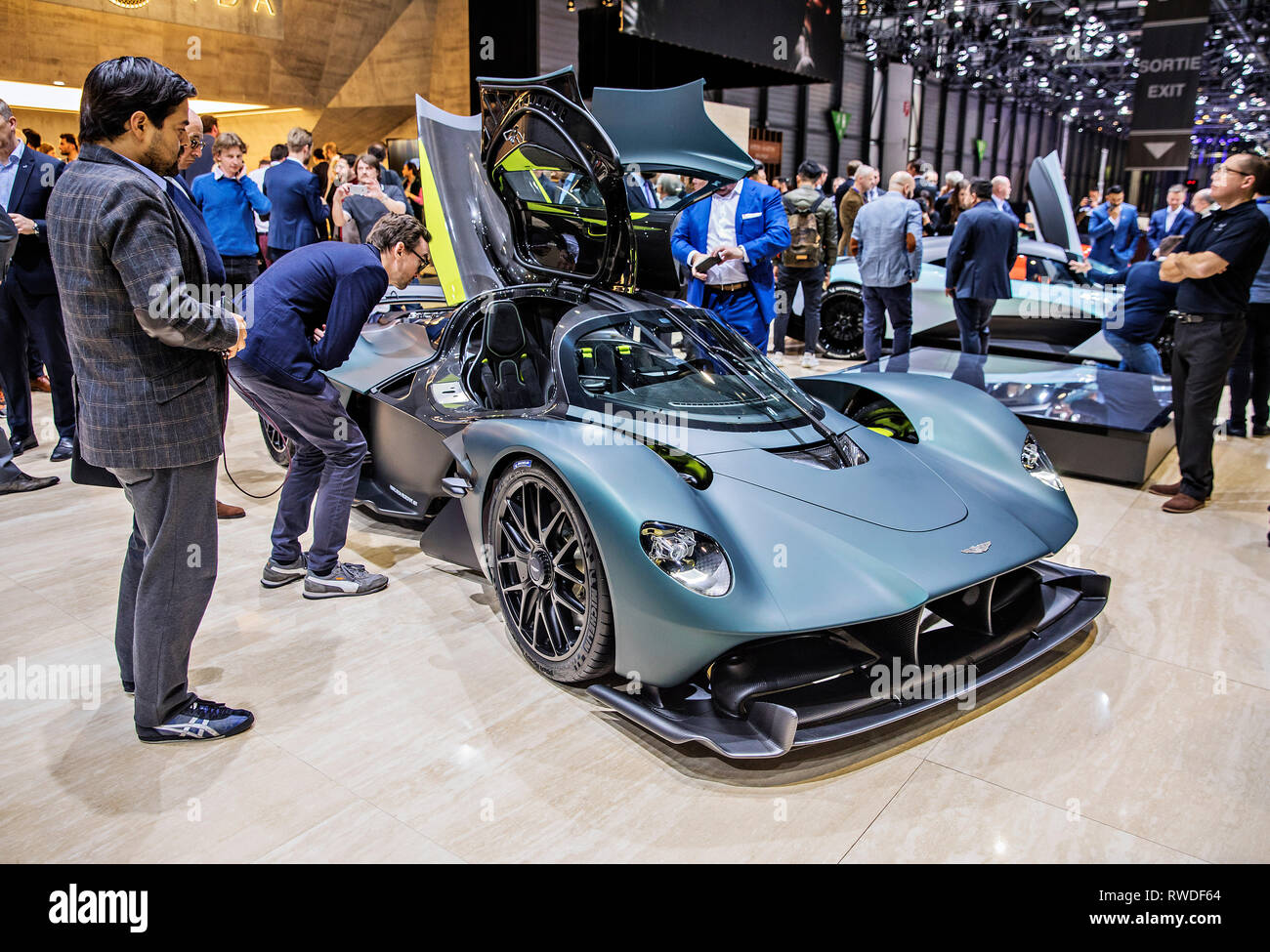 Aston Martin Valkyrie è stato presentato in occasione della 2019 Geneva International Motor Show Martedì, 5 marzo 2019. (CTK foto/Rene Fluger) Foto Stock