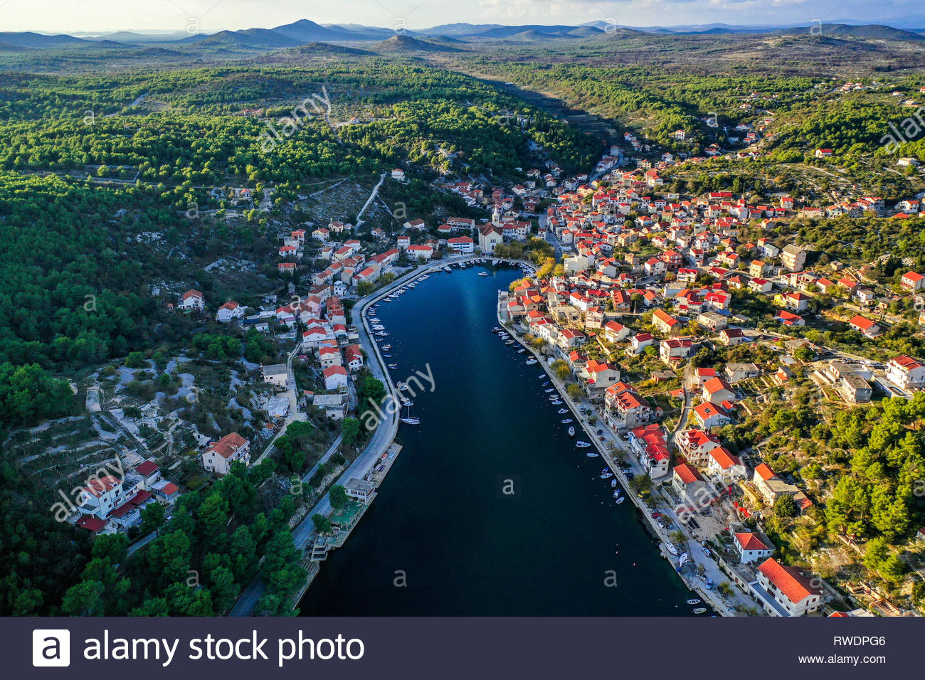 Bella Vista Aerea Di Zaton Croazia Foto Immagine Stock
