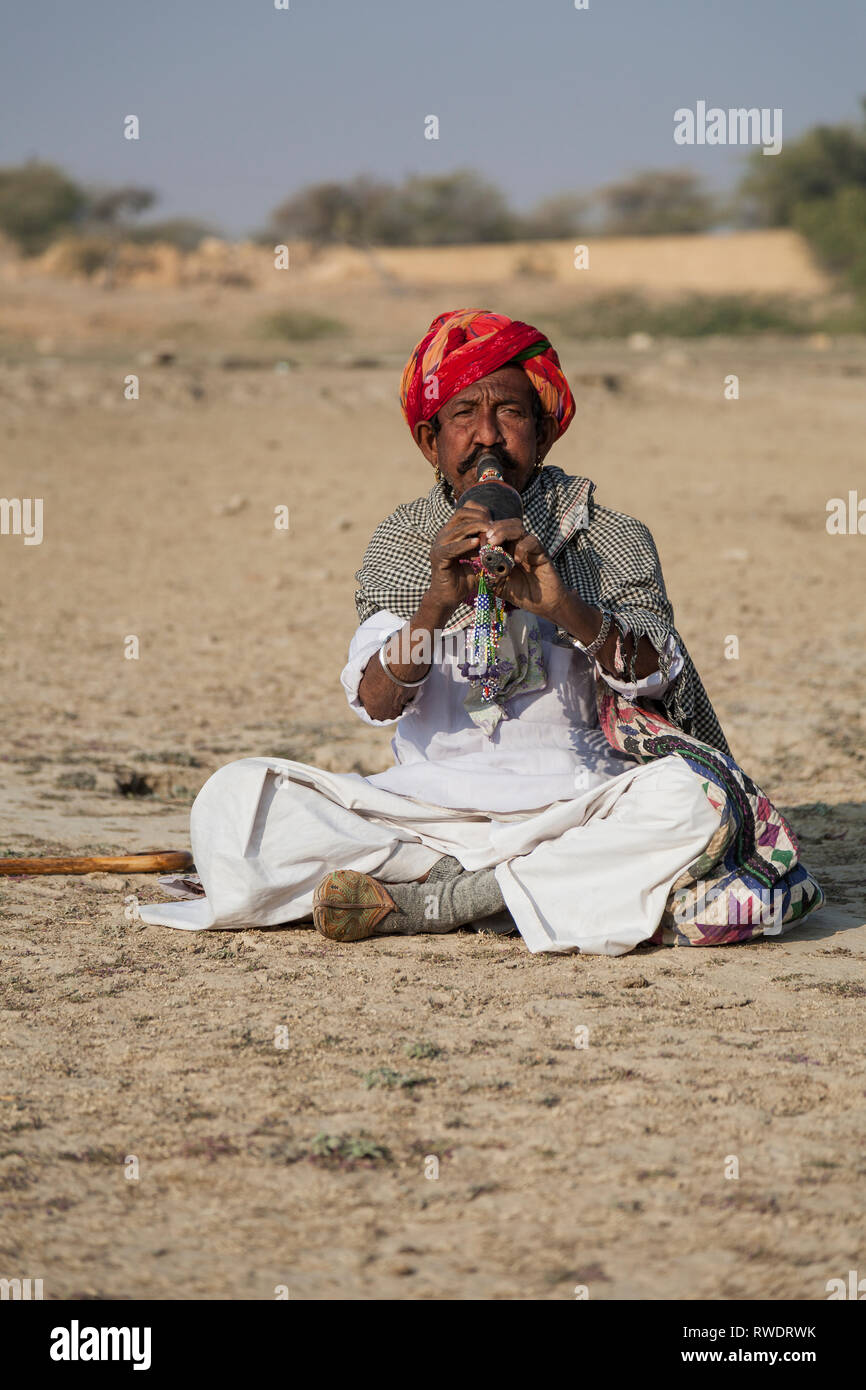 Ritratto di un uomo, Jaisalmer, Rajasthan, India, Asia Foto Stock