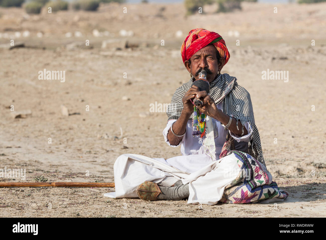 Ritratto di un uomo, Jaisalmer, Rajasthan, India, Asia Foto Stock