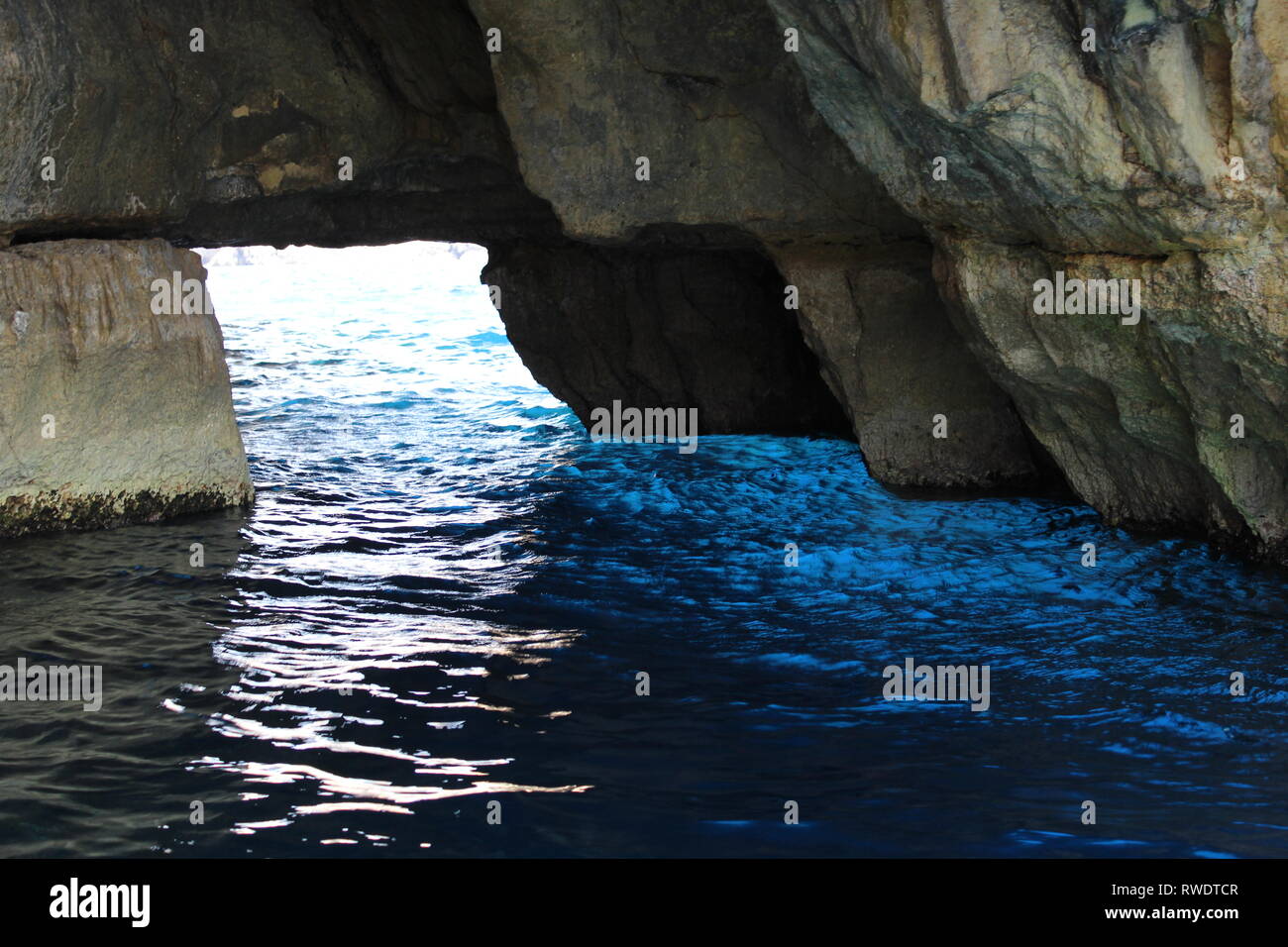 Blue Grotto, Malta Foto Stock