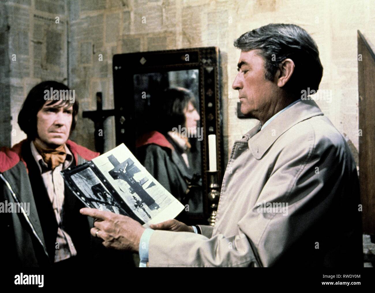 DAVID WARNER,Gregory Peck, il presagio, 1976 Foto Stock