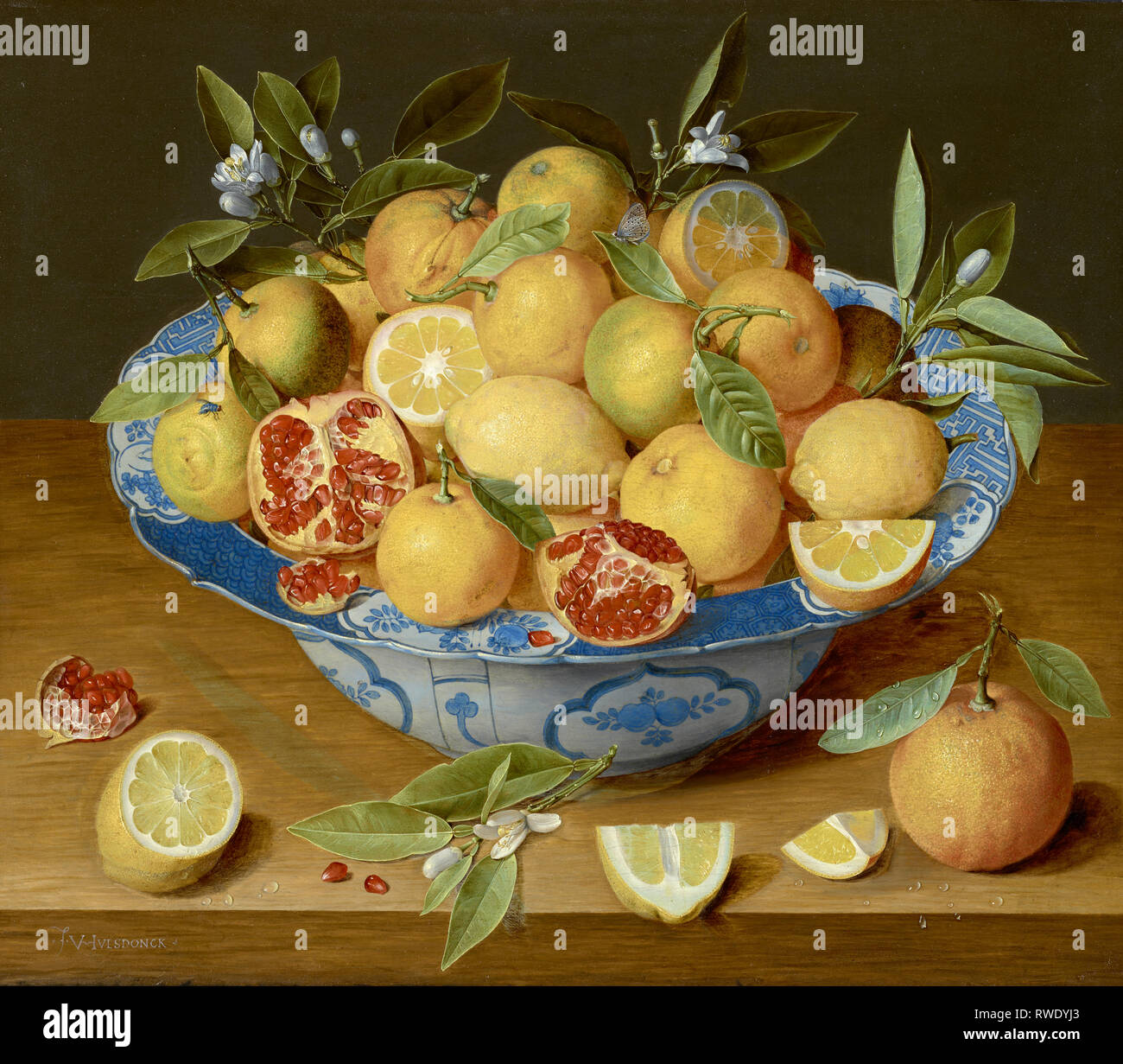 Ancora in vita con i limoni e le arance e una melagrana; Jacob van Hulsdonck (fiammingo, 1582 - 1647); circa 1620 - 1640; olio su pannello; immagine digitale cortesia Foto Stock