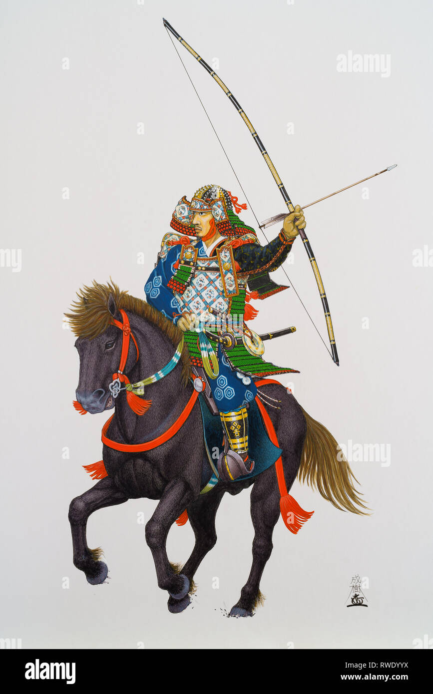 Illustrazione dei Samurai Foto Stock