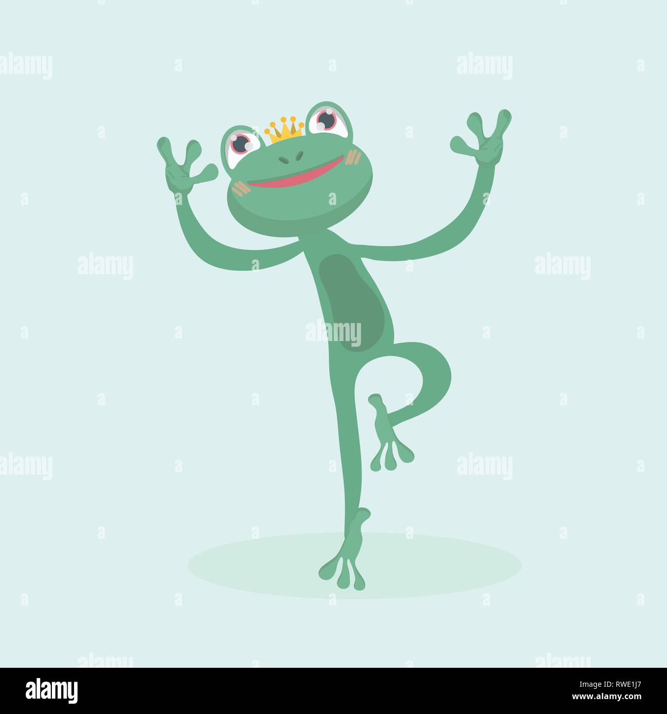 Piccola rana. Illustrazione vettoriale di una incantevole piccola rana. Illustrazione Vettoriale
