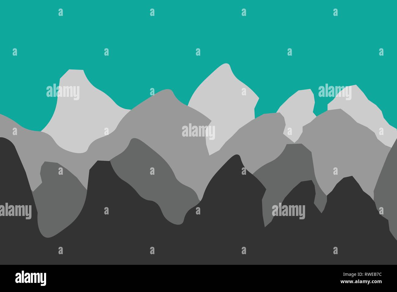 Vettore di montagne silhouette - Modificabile illustrazione stratificata - illustrazione vettoriale Illustrazione Vettoriale