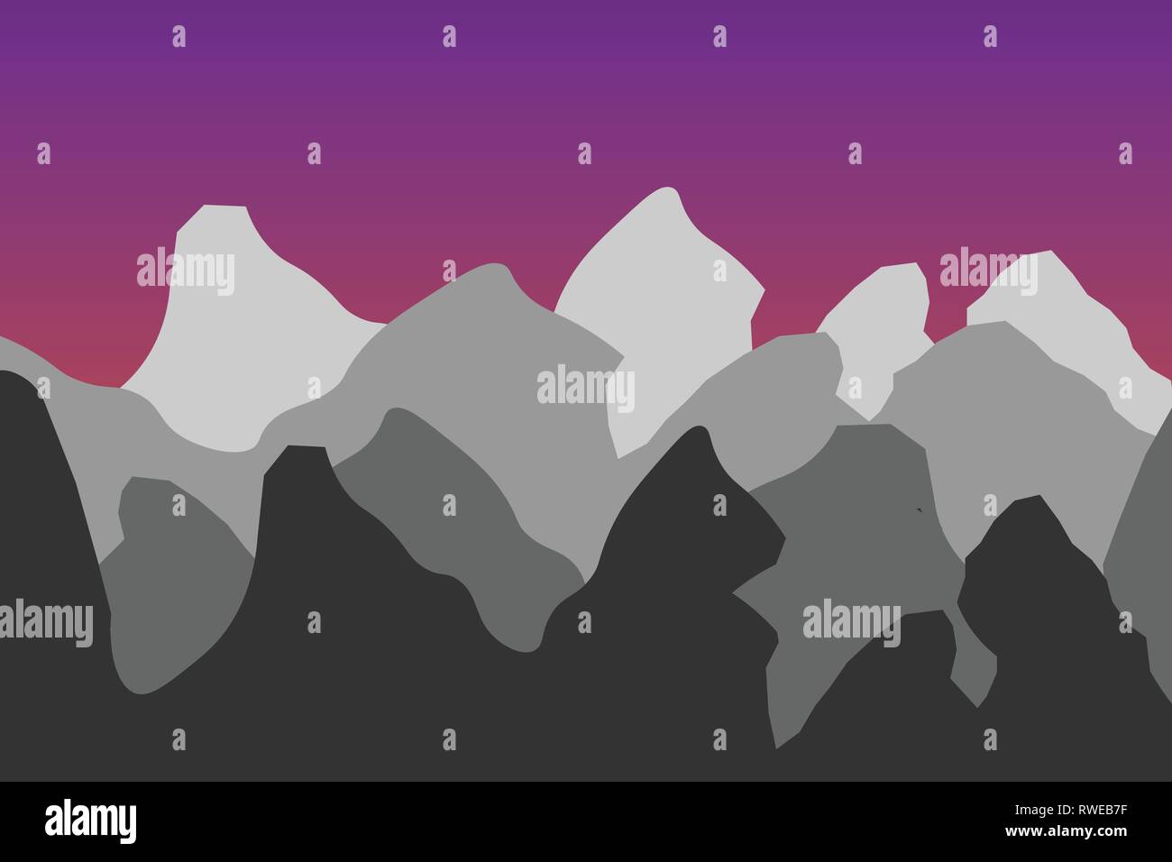 Vettore di montagne silhouette - Modificabile illustrazione stratificata - illustrazione vettoriale Illustrazione Vettoriale