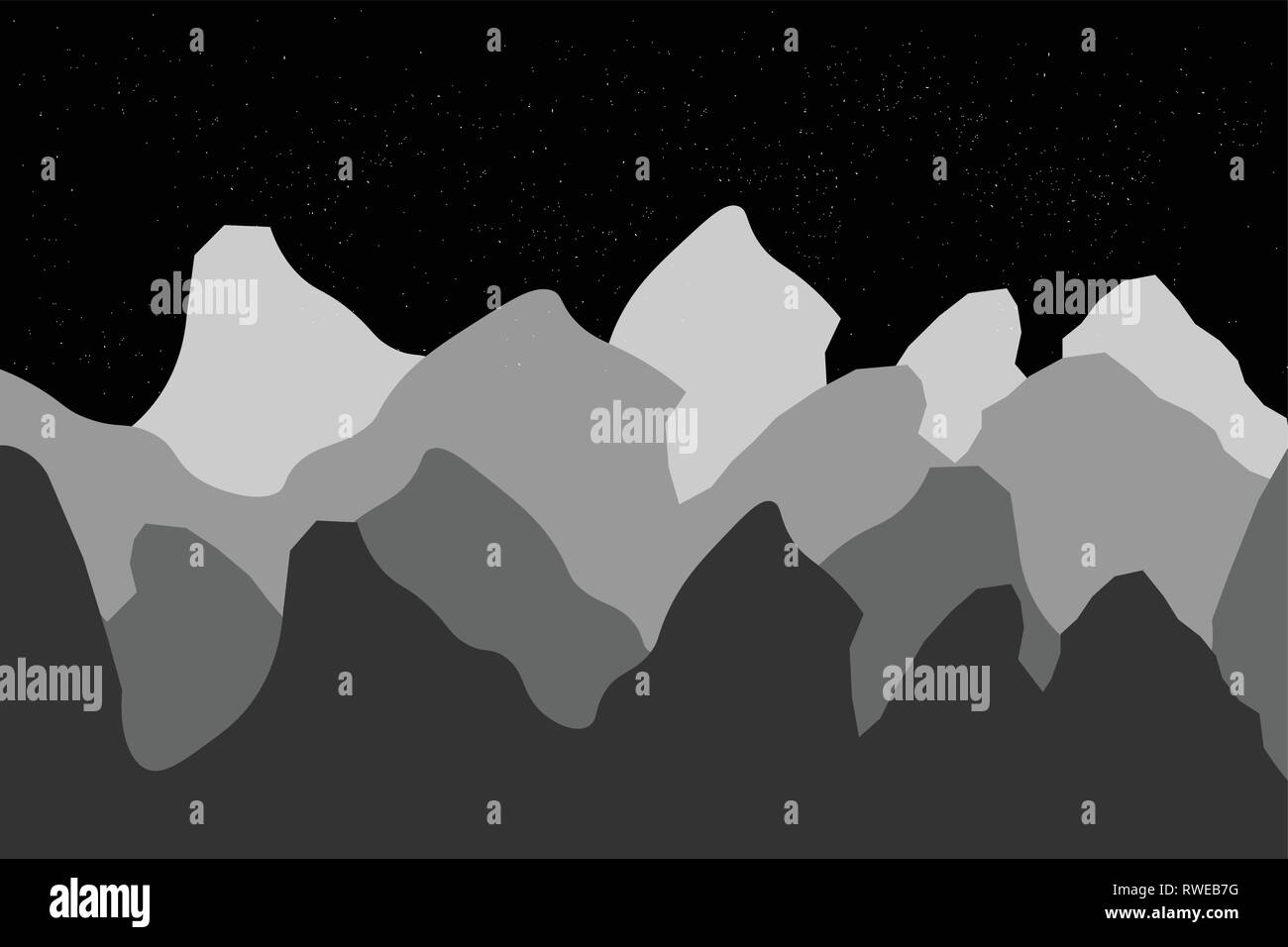 Vettore di montagne silhouette - Modificabile illustrazione stratificata - illustrazione vettoriale Illustrazione Vettoriale