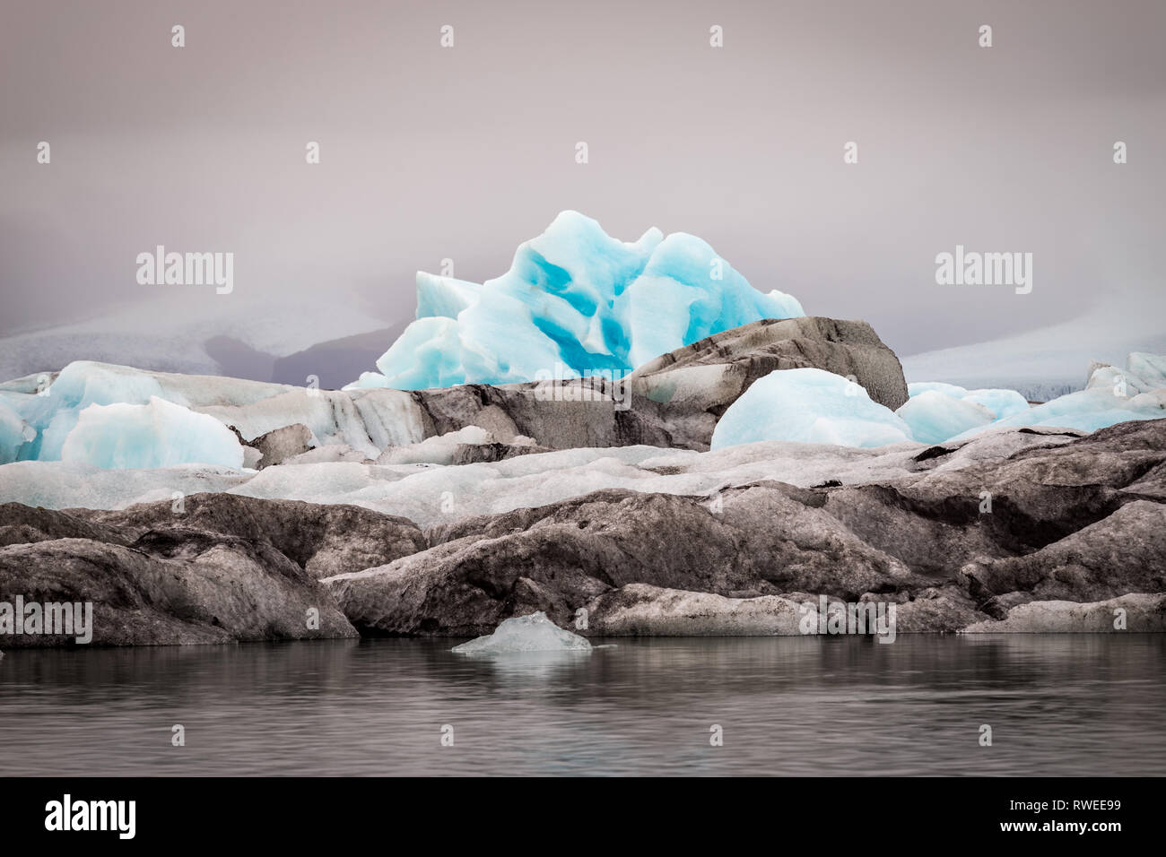 Jokulsarlon, laguna glaciale, Iceberg, Islanda Foto Stock