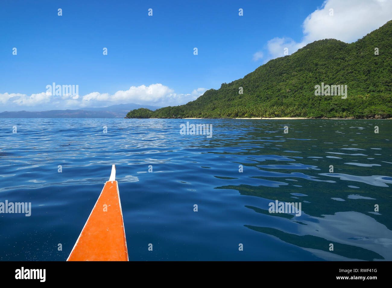 Island Hopping gita in barca, con isola tropicale e il mare - Siargao, Filippine Foto Stock