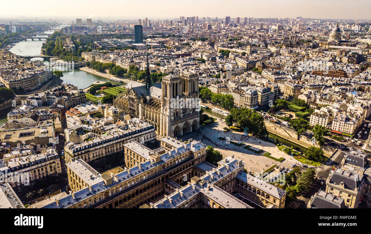 Cathédrale Notre Dame de Paris, o la Cattedrale di Notre Dame, Paris, Francia Foto Stock