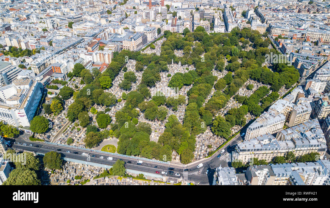 Cimitero di Montmartre o Cimetière de Montmartre, Parigi, Francia Foto Stock