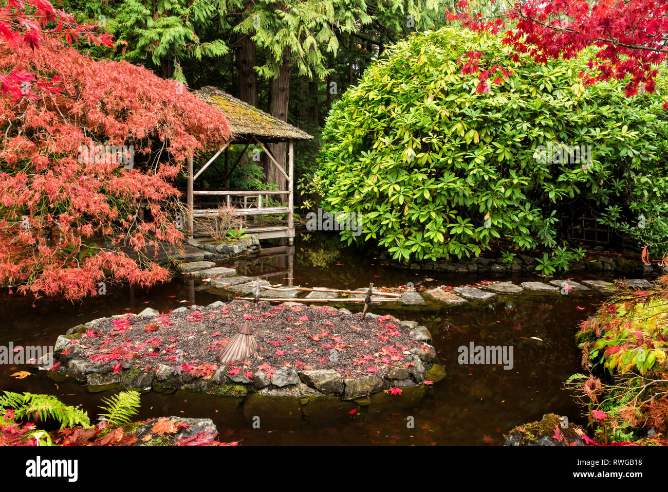 Giardino giapponese, Butchart Gardens, Central Saanich,(Victoria, BC, Canada Foto Stock