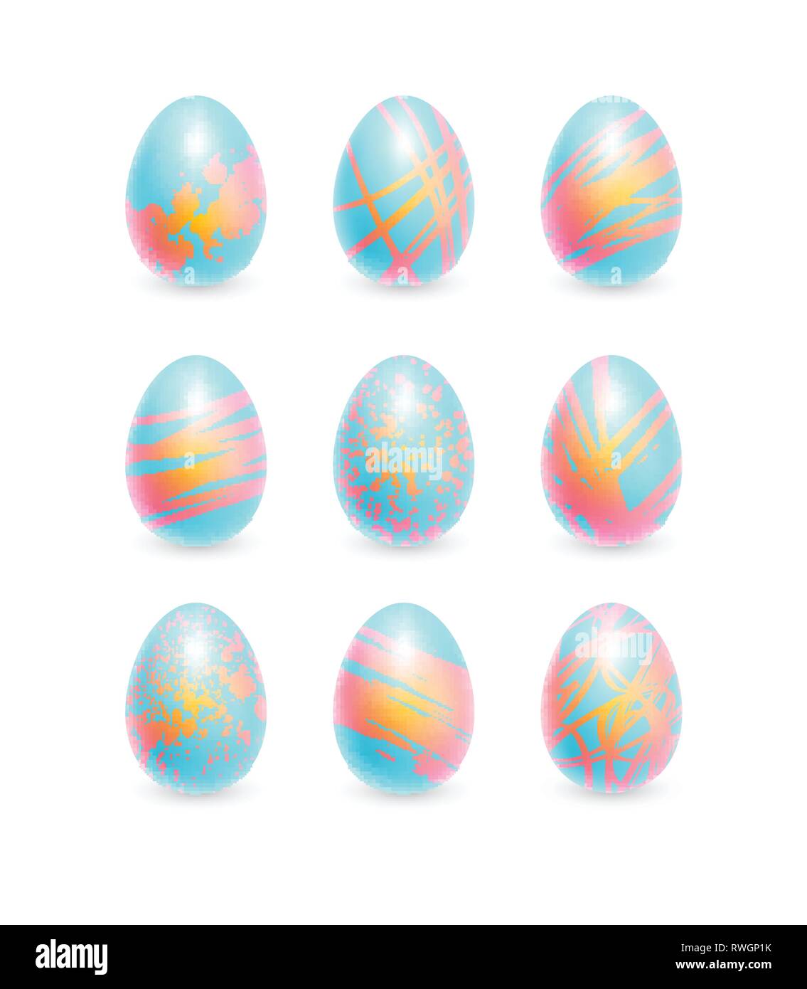 Impostare il colore delle uova di Pasqua. Illustrazione Vettoriale Illustrazione Vettoriale
