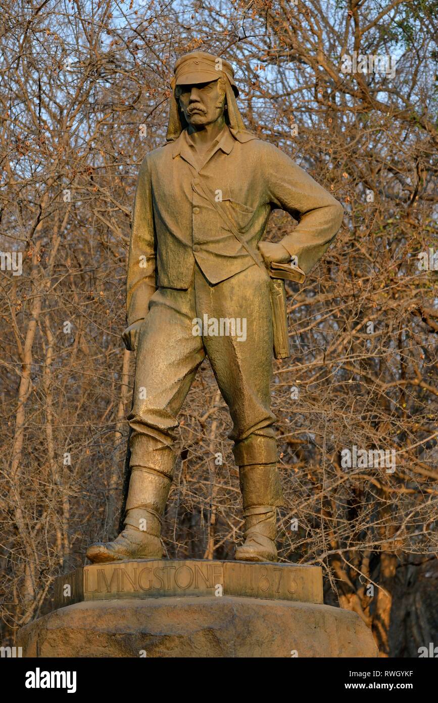 Livingstone, David, 19.3.1813 - 8.5.1873, British scopritore e missionaria, statua, Simbabwe, Africa, Additional-Rights-Clearance-Info-Not-Available Foto Stock