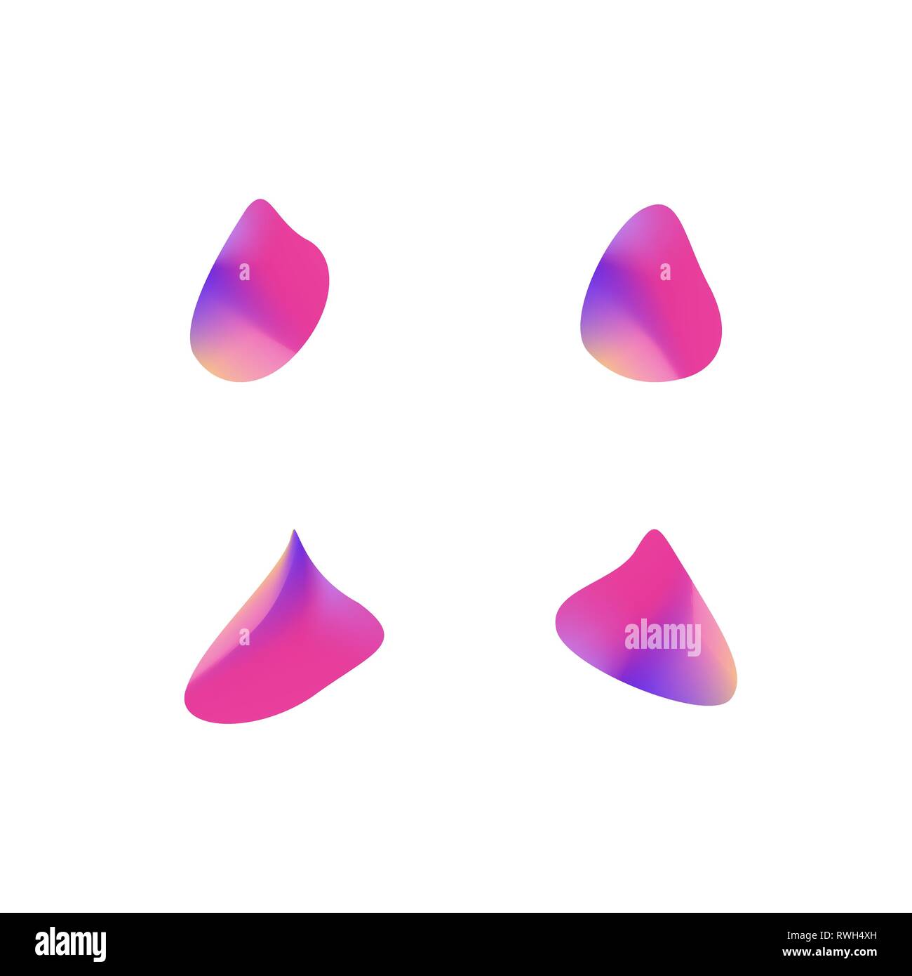 Set di abstract moderni elementi grafici. Gradiente forme luminose in forma di goccioline d'acqua. Abstract moderno vettore colorati per la raccolta di liquido Illustrazione Vettoriale
