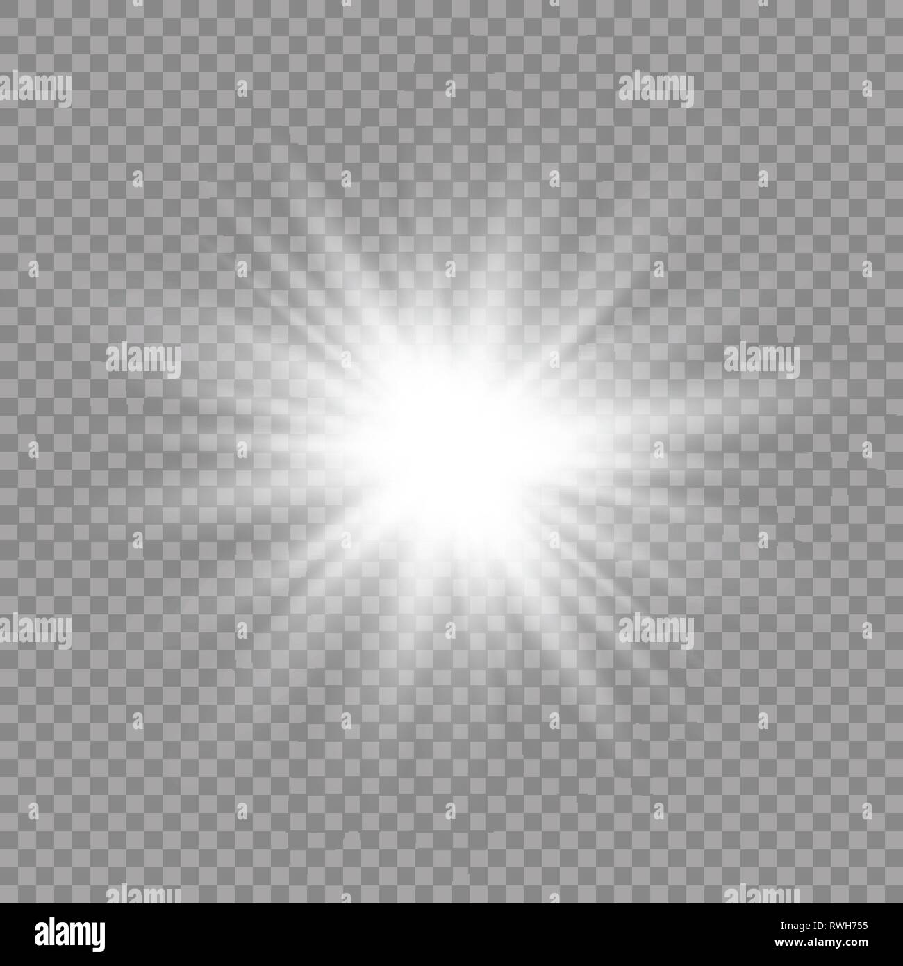 Candela di effetto di luce. Star burst con bagliori. Sun. illustrazione vettoriale Illustrazione Vettoriale