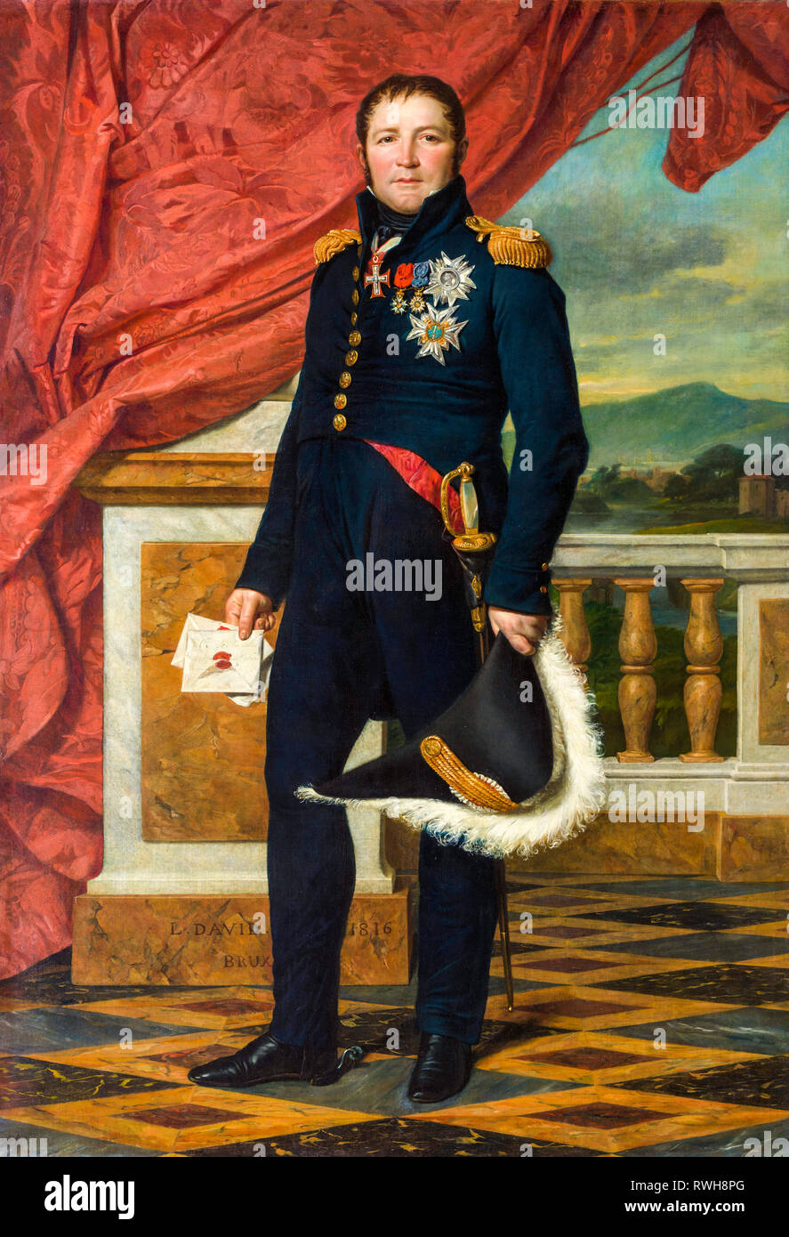 Generale Etienne Maurice Gerard (1773-1852), il Maresciallo di Francia, ritratto dipinto, 1816 da Jacques Louis David Foto Stock
